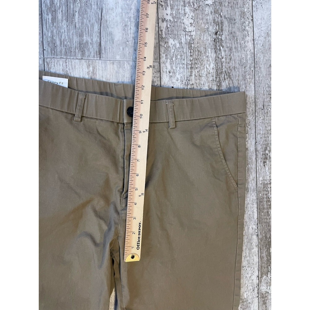 Plaid & Plain Men's Skinny Stretchy Khaki Pants  Slim Fit‎ Slacks  36Wx28L - Picture 4 of 8